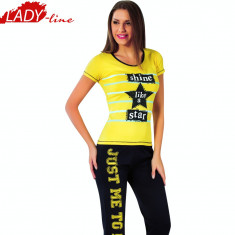 Pijama Dama cu Pantalon 3/4, Model Shine Like A Star, Moda Love, Cod 1166 foto