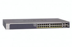 Switch Netgear S3300-28X-POE+, 24 porturi x 10/100/1000 Mbps, 2 porturi RJ 45, 2 porturi SFP, smart switch foto