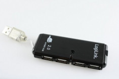 LogiLink Hub USB UH0001A, 4 porturi, USB 2.0, Negru foto