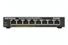 Switch Netgear GS308P, 8 porturi, fara management foto