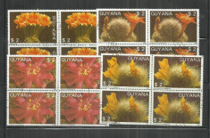 GUYANA - LOT 4 SERII FLORA DIVERSA, STAMPILATE foto