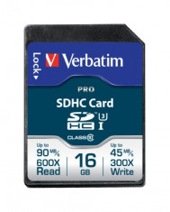 Card memorie Verbatim Pro SDHC, 16GB, clasa 10 foto