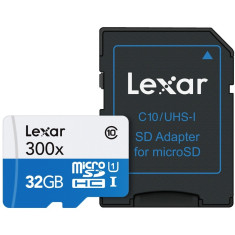 Card memorie Lexar Micro-SD 32GB, C10 H.S., Alb-Albastru foto