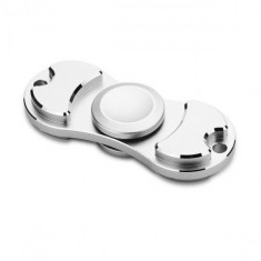 Fidget Spinner 2 metal argintiu - Jucarie anti-stres pentru copii si adulti foto