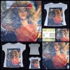 Tricou Dama Fara Maneca Imprimeu Beyonce Lucios Spate Alb Bumbac S/L