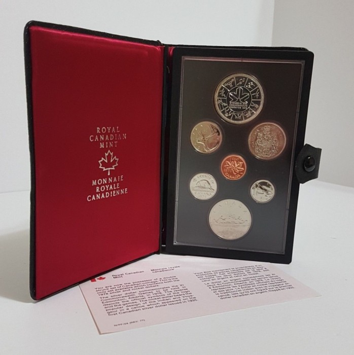 SV * Canada SET MONETAR 1-5-10-25-50 CENT-1 DOLLAR 1983 + 1 DOLLAR ARGINT PROOF!