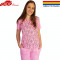 Pijama Dama cu Pantalon 3/4, Fabricat in Romania, Pink Fields, Cod 1286
