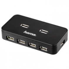 Hama 39859 hub USB cu 7 porturi, negru foto