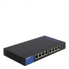 Switch Linksys 8-PORT GIGABIT LGS308-EU, 16 Gbps, Negru foto