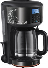 Cafetiera Russell Hobbs 21991-56, 1000 W, 10 cesti, floral, negru foto