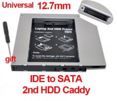 12.7mm IDE-Sata 2nd HDD, caddy SSD / HDD, adaptor rack SSD / HDD. foto