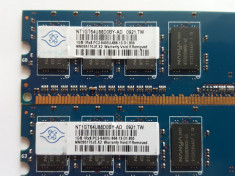 Kit 2 Gb DDR 2 Desktop 2 x 1 Gb NANYA 800 Mhz PC2-6400U-666-12 foto