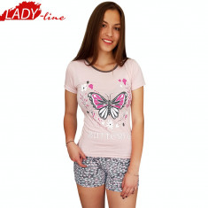 Pijama Dama Maneca/Pantalon Scurt, Moda Love Homewear, Butterfly, Cod 1296 foto