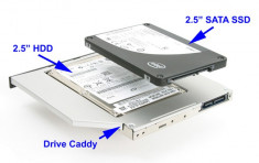 12.7mm Sata-Sata 2nd HDD, caddy SSD / HDD, adaptor rack SSD / HDD. foto
