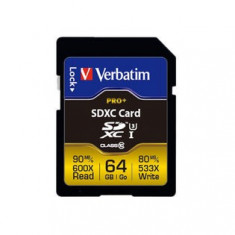 Card memorie Verbatim Pro+ SDXC, 64GB, clasa 10 foto