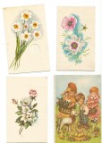 A (felicitare lot de 4)-FLORI