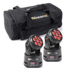 Efect de lumina Beamz, set cu geanta de transport, 2x MHL-74 Moving-Head Mini Wash &amp;amp; 1x Soft Case foto