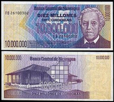 Nicaragua 1990 - 10 milion cordobas UNC foto