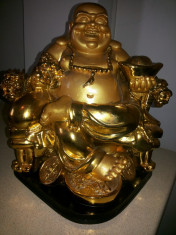 Statuie Budha,vesel,ceramica,emailata,aurie foto