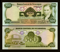 Nicaragua 1984 - 500 cordobas UNC foto