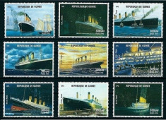 GUINEA 1998 - DISPARITIA TITANICULUI, NAVIGATIE - SERIE DE 9 TIMBRE - NESTAMPILATA - MNH - COTA MICHEL : 7 E / navigatie58 foto