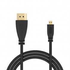 Cablu micro HDMI - HDMI suporta 4K 3D ethernet, conectori auriti, lungime 2m foto