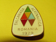 Insigna Balcaniada Aeronautica Romania 1979 foto