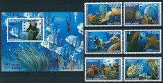 CUBA 2010 - FAUNA MARINA - SERIE DE 6 TIMBRE+BLOC NESTAMPILAT - MNH / pesti160 foto