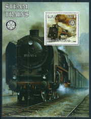 ERITREA 2002 - TRENURI, LOCOMOTIVE CU ABURI - BLOC NESTAMPILAT - MNH / trenpriv14 foto