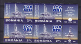 ROMANIA 2009 LP1831 100 ANI ROMGAZ BLOC DE 4 TIMBRE SI 2 VINIETE DIFERITE MNH