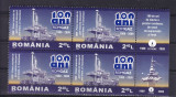 ROMANIA 2009 LP1831 100 ANI ROMGAZ BLOC DE 4 TIMBRE SI 2 VINIETE DIFERITE MNH, Nestampilat