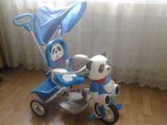 Tricicleta Jumbo Panda si scaun de masina Primii Pasi foto