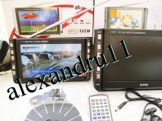 Ttelevizor auto 12V 220V USB 7 inch 18 cm USB slot de card, priza 220V foto