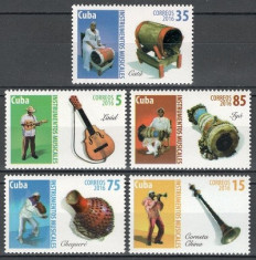 CUBA 2016 - INSTRUMENTE MUZICALE - SERIE DE 5 TIMBRE - NESTAMPILATA - MNH / alte tematici06 foto