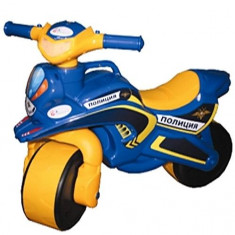Motocicleta de politie Doloni cu sunete si lumini, albastru cu galben foto