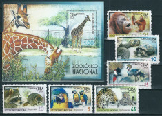 CUBA 2007 - FAUNA ZOO - SERIE DE 6 TIMBRE+BLOC NESTAMPILAT - MNH / fauna190 foto