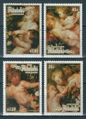 INSULELE COOK 1987, AITUTAKI - PICTURA,RUBENS - SERIE DE 4 TIMBRE - NESTAMPILATA - MNH - COTA MICHEL : 14 E / pictura379 foto