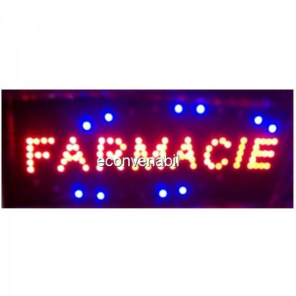 Reclama Luminoasa cu LEDuri Rosii 50x25cm Farmacie foto mare Reclama Luminoasa cu LEDuri Rosii 50x25cm Farmacie foto mare