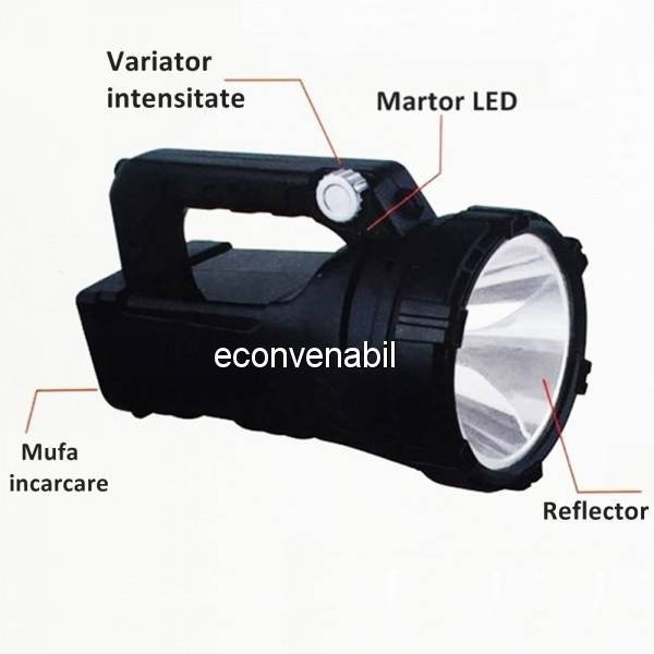 Lanterna LED 10W Reincarcabila cu Variator Intensitate Lichao LC2226 foto mare Lanterna LED 10W Reincarcabila cu Variator Intensitate Lichao LC2226 foto mare