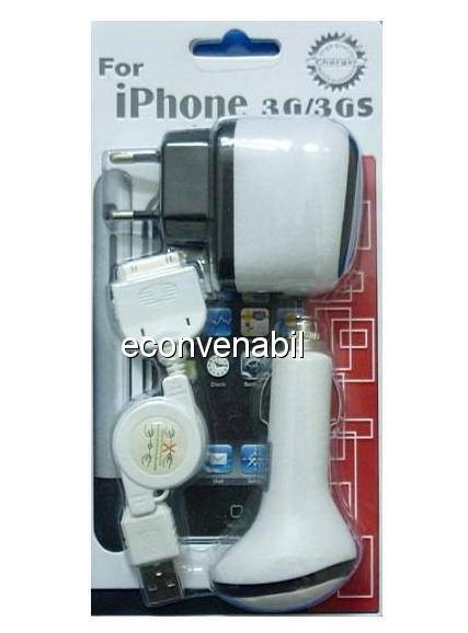 Incarcator pentru iphone priza, auto, usb foto mare Incarcator pentru iphone priza, auto, usb foto mare