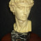 Statueta bust deosebit antic David pe soclu din marmura neagra,45 cm h