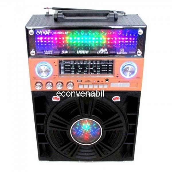 Boxa Portabila Bluetooth Radio USB TF AUX MIC Telecomanda NS8006UTT foto mare Boxa Portabila Bluetooth Radio USB TF AUX MIC Telecomanda NS8006UTT foto mare