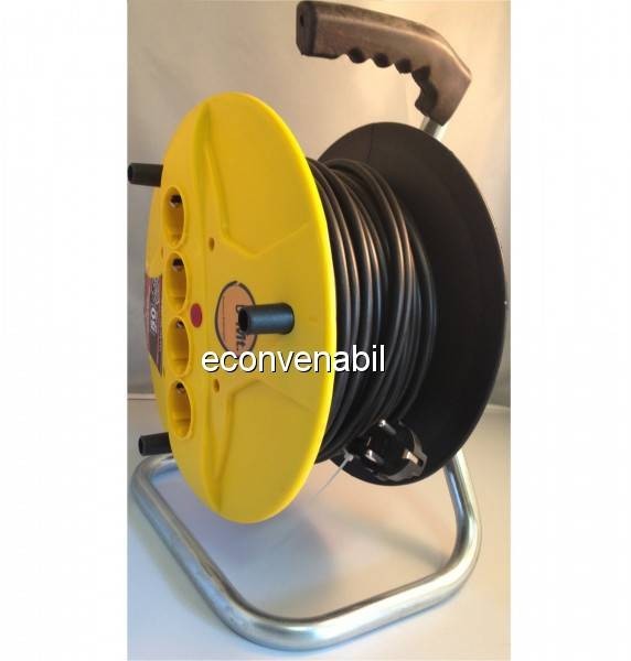 Prelungitor Tambur cu Derulator 35m 3x1.5mm foto mare Prelungitor Tambur cu Derulator 35m 3x1.5mm foto mare