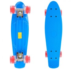 Penny Board, 56 cm, roti silicon cu lumini, albastru foto