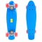 Penny Board, 56 cm, roti silicon cu lumini, albastru