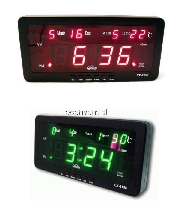 Ceas electronic digital cu LED CX2158 foto mare Ceas electronic digital cu LED CX2158 foto mare