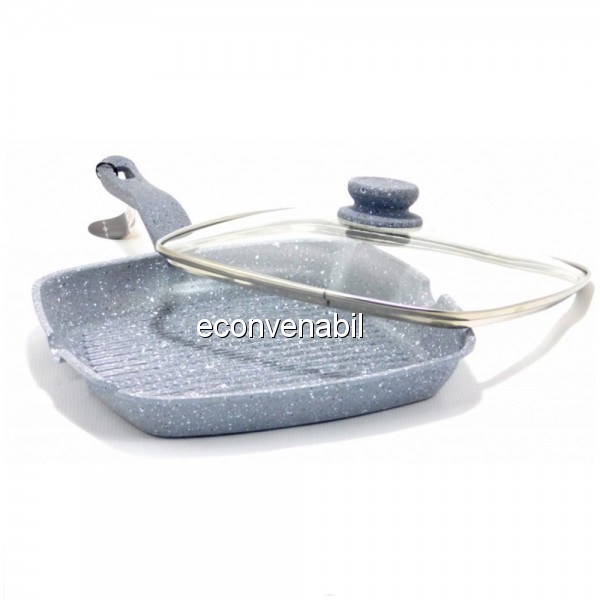 Tigaie grill marmorata cu capac Zephyr Z4316CSIC24C foto mare Tigaie grill marmorata cu capac Zephyr Z4316CSIC24C foto mare
