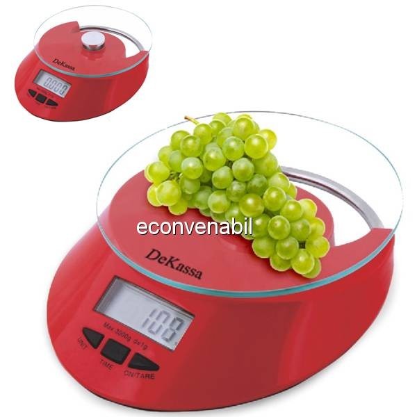 Cantar de bucatarie electronic cu bol DeKassa DK1288 5kg foto mare Cantar de bucatarie electronic cu bol DeKassa DK1288 5kg foto mare
