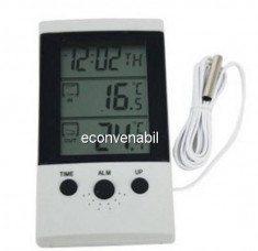 Termometru Digital cu Ceas si Alarma WSD2B foto