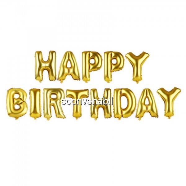 Set 13 Baloane Jumbo 40cm din folie metalizata Aurie Happy Birthday foto mare Set 13 Baloane Jumbo 40cm din folie metalizata Aurie Happy Birthday foto mare